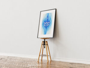 Hebrew watercolor calligraphy “Shalom al Israel”