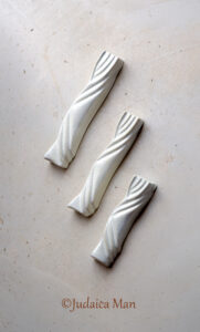 Ceramic mezuzah case "Kalah- Bride" pearl color