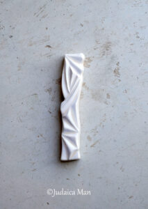Ceramic mezuzah "Diamond" white-cream color 2 sizes