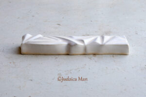 Ceramic mezuzah "Diamond" white-cream color 2 sizes
