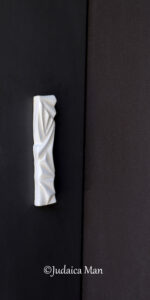 Ceramic mezuzah "Diamond" white-cream color 2 sizes