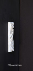 Ceramic mezuzah "Diamond" white-cream color 2 sizes