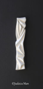 Ceramic mezuzah "Diamond" white-cream color 2 sizes
