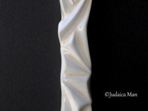 Ceramic mezuzah "Diamond" white-cream color 2 sizes