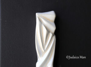 Ceramic mezuzah "Diamond" white-cream color 2 sizes