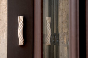 Ceramic mezuzah case "Kalah- Bride" cream color